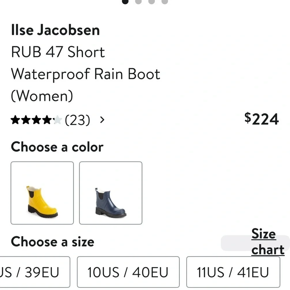 NEW ILSE JACOBSEN RUB 47 Short Black Rain boot with cosmetic flaw Size EU40 US10